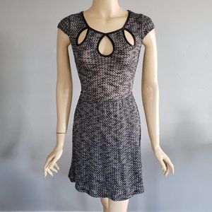 Charlotte Russe tweed fit & flare keyhole dress XS